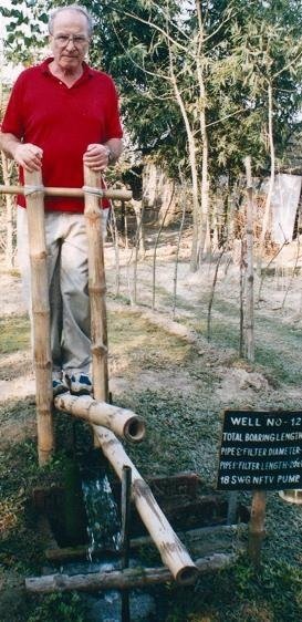 Paul on a treadle pump