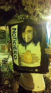 A picture of a high-school aged kid's costume for Dia de los Muertos in San Miguel de Allende, Mexico.