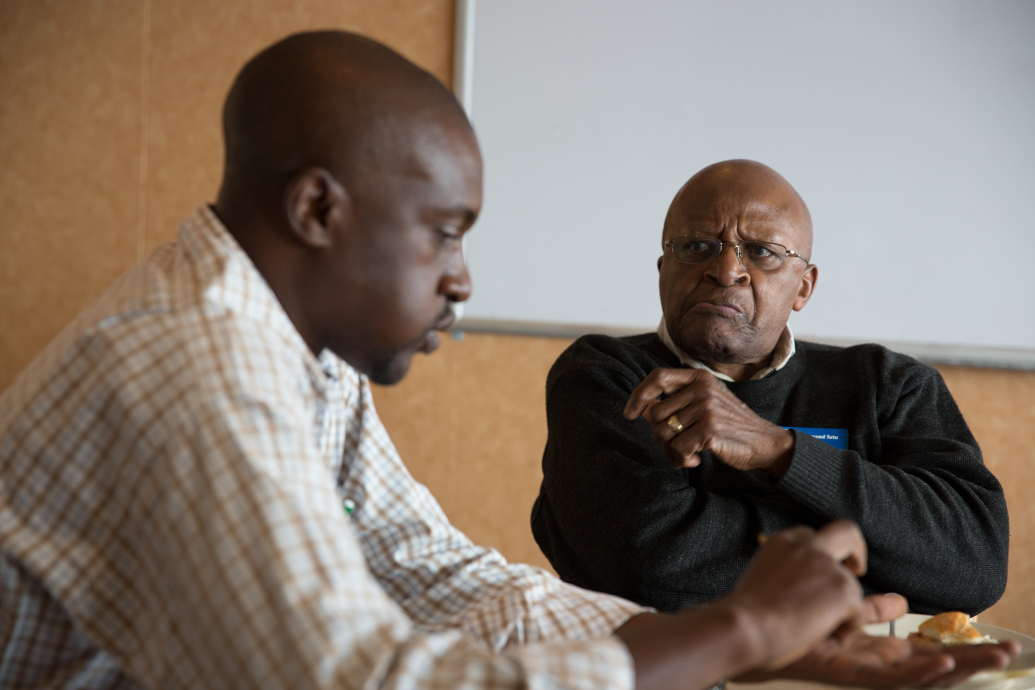 Tendekai from Solar Ear meets Archbishop Desmond Tutu