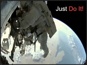 Ron on a spacewalk during the STS-124 mission