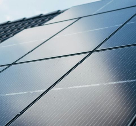 Solar panels representing renewable energy generation