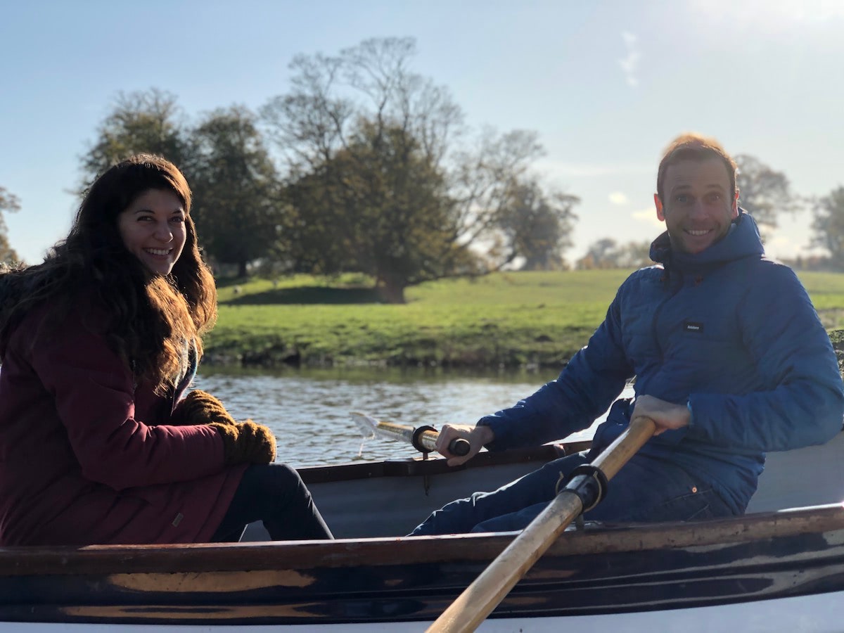 Ross & Sophie in a boat
